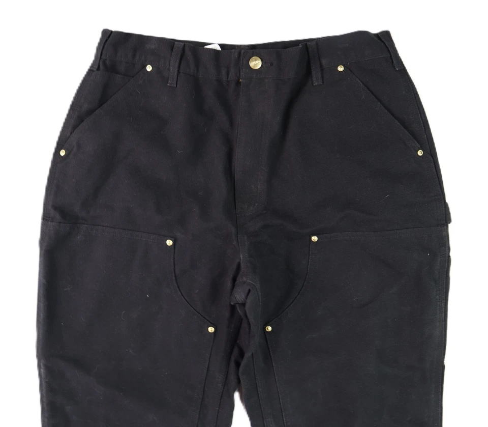 CARHARTT B01 USA Men's 33 x 31 Black Canvas Duck Double Knee Carpenter Pants - Image 4 of 4