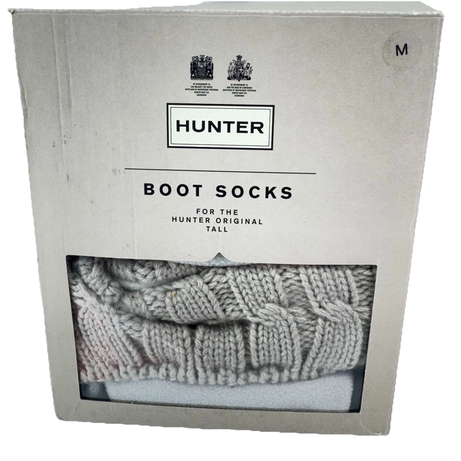 Hunter Boot Socks Greige Size Medium Grey Beige