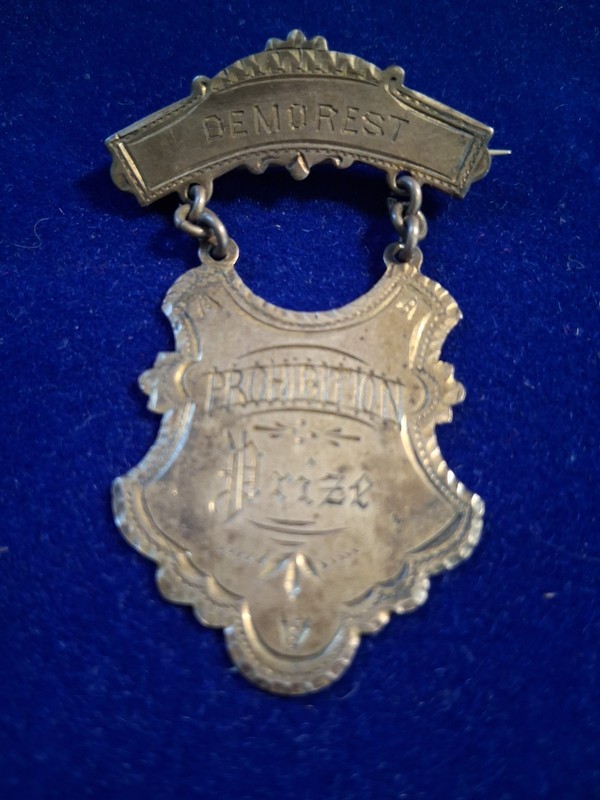 Demorest Gerogia Prohibition Prize Jeweler Made Silver Medal - 1886 - 1895
