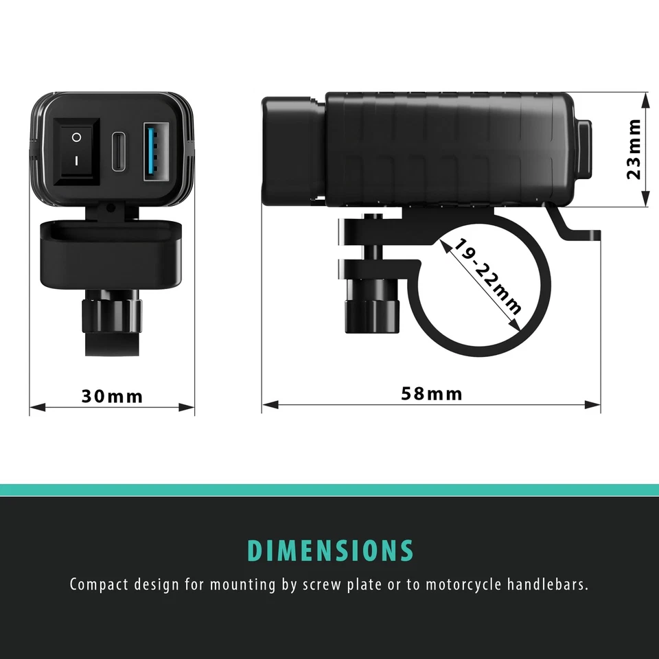 Ultimateaddons Cargador Moto SAE a USB con Voltímetro LED - Caja Abierta - Imagen 2 de 4