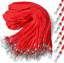 200 Pcs Lanyards for ID Name Badge Holder Neck Lanyard Flat with Clips Neck Stra