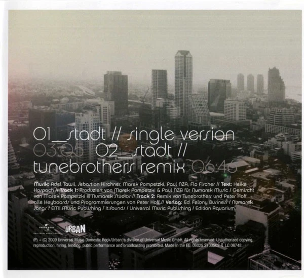 Cassandra Steen Feat. Adel Tawil - Stadt CD Single CD Electronic,Hip Hop,Po 7966 - Bild 3 von 4