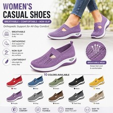 Women's Orthopedic Walking Shoes Breathable Slip On Non Slip Casual Sneakers