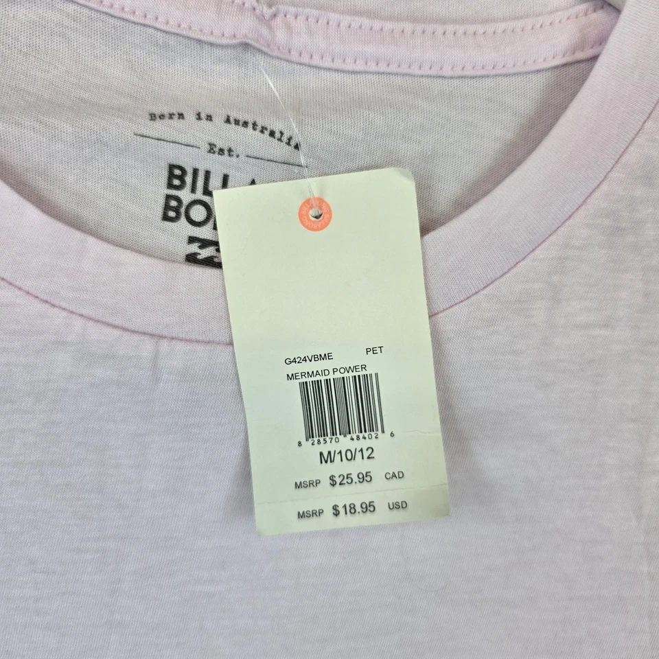 Camiseta Billabong Meninas Média Roxa Claro Sereia Power Pocket Gráfica Surf - Imagem 4 de 4