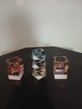 3x Portacandele retrò in cristallo.