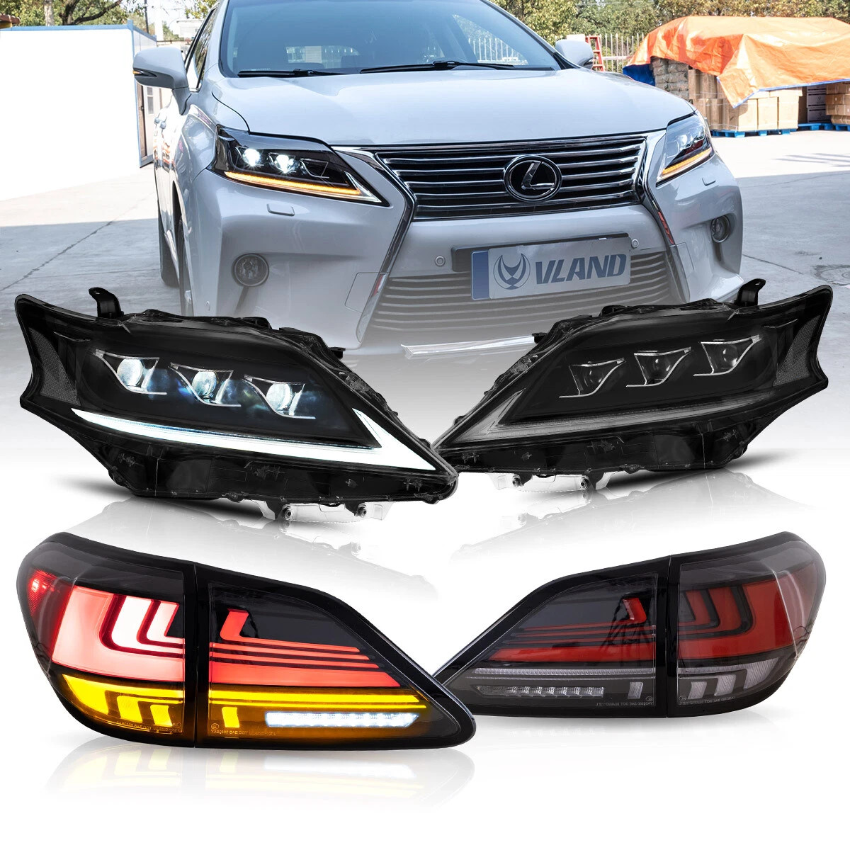 4PCS VLAND LED Headlights&Taillights For 2009-2015 Lexus RX 350 450H Animation