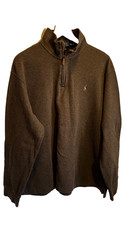 Polo Ralph Lauren Men's Estate Rib Quarter-Zip Pullover Sweater Brown Size XXL