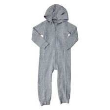 Carters Zip-Up 1 Piece Warm Long Sleeve Easy Care Jumpsuit Grey Quilted, 6M