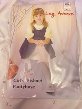 Girls White Fishnet Tights Size Large 8-11 By Leg Avenue