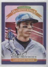 2020 Panini Donruss Diamond Kings Milestone Stat Line /650 Christian Yelich 0c6