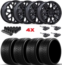 FITS LINCOLN NAVIGATOR 24 MATTE BLACK WHEELS TIRES F-150 NEW LEXANI SET PACKAGE