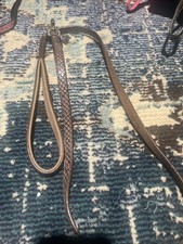 dog leash Snakeskin Leather 38 Inches Long Brown Pink Beaded
