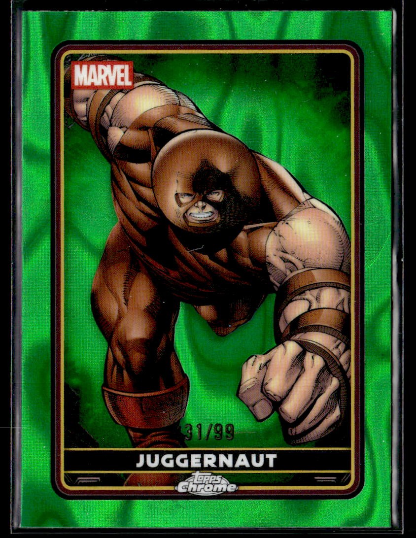 Topps Chrome Marvel Deadpool  Juggernaut #9 Green Lava Refractor /99