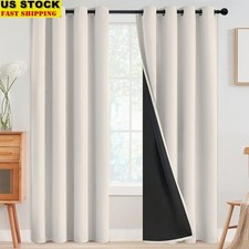 Blackout Curtains Pair Heavy Triple Weave Grommet Window Drapes New