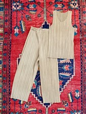 ISSEY MIYAKE PLEATS PLEASE - Tank  Pants Set - Size 1 - Khaki Green - Japan