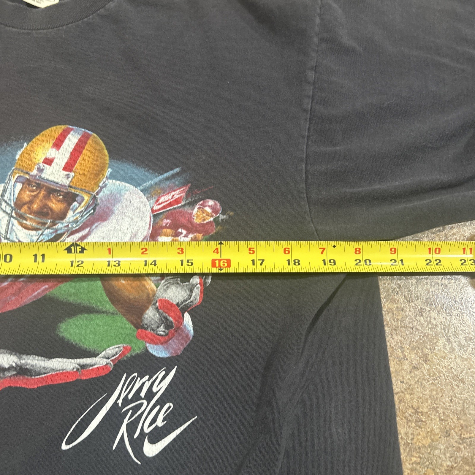 Vintage Nike Jerry Rice T Shirt Single Stitch Made In USA Black 90s Size Medium thumbnail 5