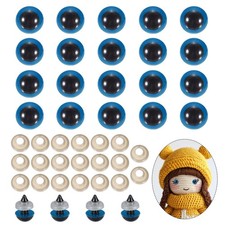 20Pcs 12mm Safety Eyes Realistic Doll Crocheting Safety Eyes Blue