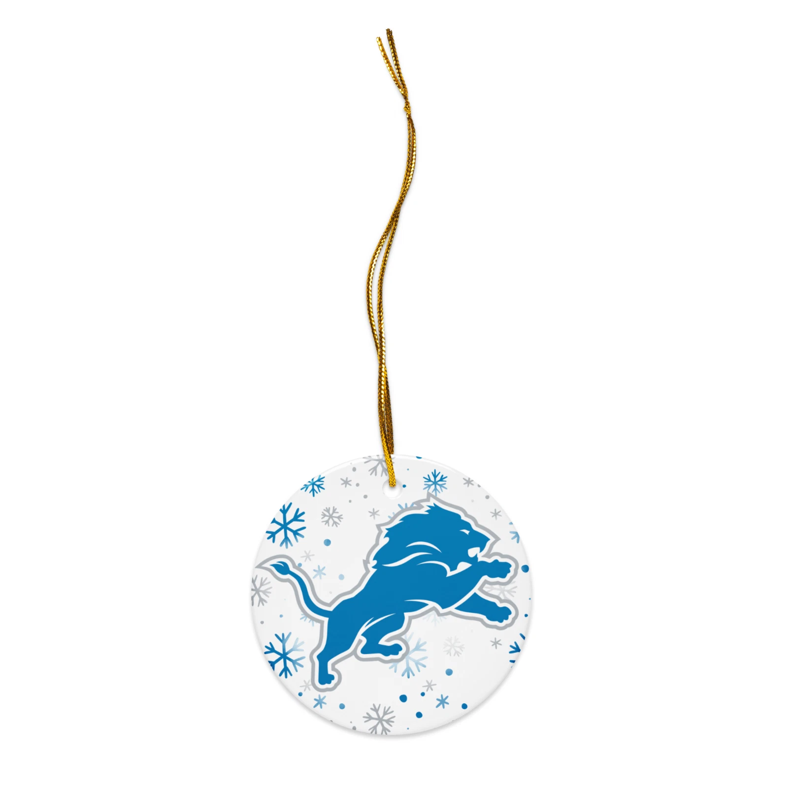 Detroit Lions Christmas Tree Holiday Flat Ornament