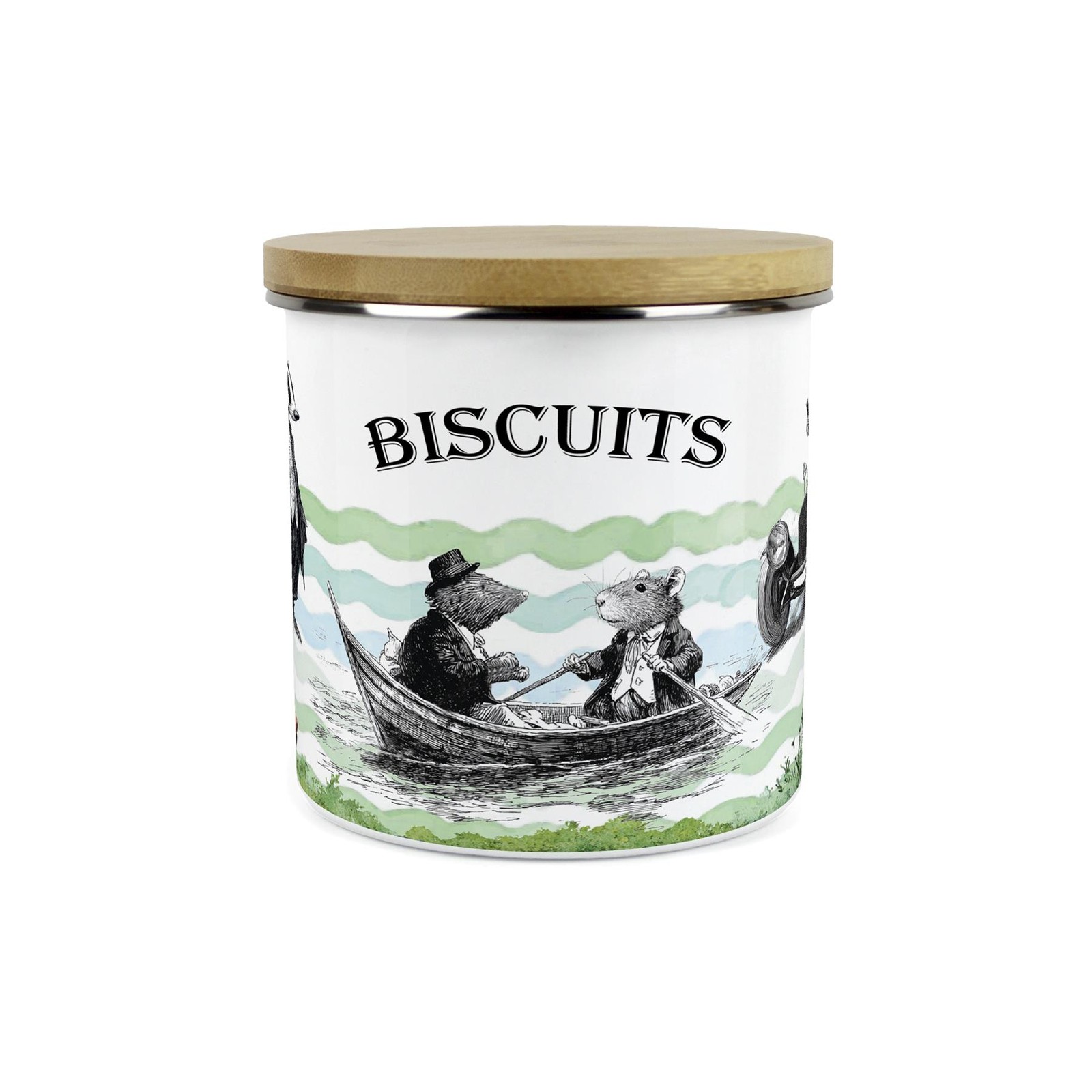 Wind in the Willows Small Biscuit Tin - Enamel 1.2L Kitchen Storage Tin Gift
