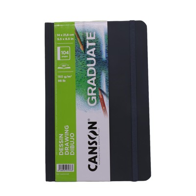 Canson Absolvent Zeichenblock 5,5x8,5'' Hardcover 160 g/m² 52 Blatt Skizzenbuch Gurt