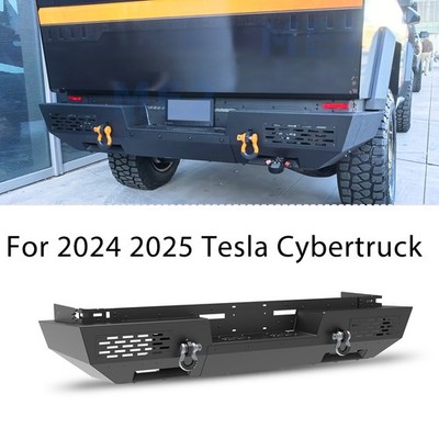 2024-2025 Steel Rear Bumper w/Shackles For Tesla cybertruck Powder-Coated 2 in 1