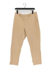 Uniqlo Women's Suit Trousers L Tan Polyester with Viscose Straight Dress Pants