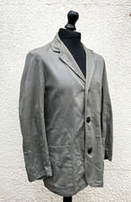 Vintage British Rail 1960's Grey Cotton Drill Chore Workwear Jacket-38" Chest