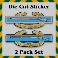 2-Pack Master Combat Infantryman Badge Sticker - Waterproof Printed Decal - MCIB
