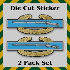 2-Pack Master Combat Infantryman Badge Sticker - Waterproof Printed Decal - MCIB