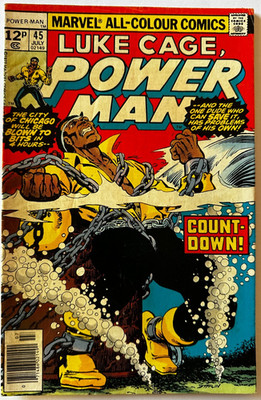 POWER MAN - Comic Book #45. Marvel Comics July 1977 No.45. UK Price. VF- 7.5