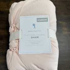 POTTERY BARN KIDS TEXTURAL FLORAL QUILTED PILLOW SHAM 1 STANDARD  PINK