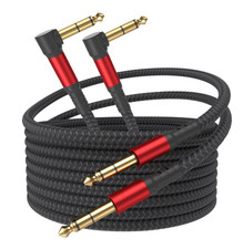 1/4 Inch Cable TRS Guitar Cable 10 ft 2-Pack, Instrument Cable Guitar AMP Cord