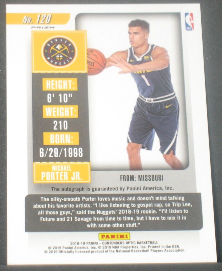 Michael Porter Jr 2018-19 Panini Contenders Optic Rookie Ticket