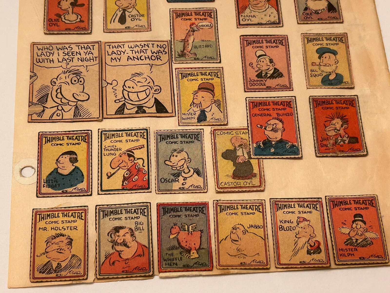 35 Vintage Thimble Theater 1940’s Comic Stamps EC Segar Popeye, Olive Oyl Etc eBay