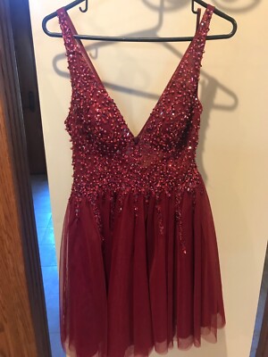 short red club dress Sequin Red Club Mini Dress Tight (Sexy)