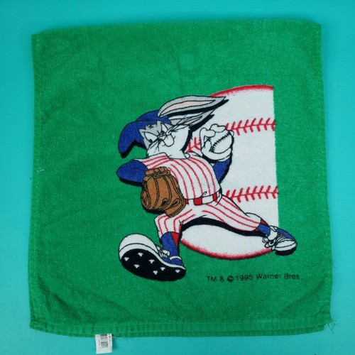 Asciugamano da bagno vintage Batting Pitching Bugs Bunny Looney Tunes 1995 USA Baseball - Foto 1 di 6