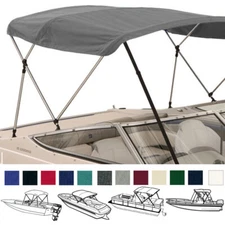 3 Bow Boat Bimini Top Boat Cover Set with Boot and Rear Support Poles 9 colors