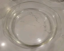 Vintage Pyrex # 221 Clear 8.75 inch Glass Round Cake Pie Baking Dish