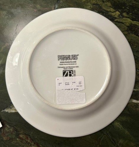 (2) ZB ZRIKE PEANUTS TREE LIGHTS CHARLIE BROWN CHRISTMAS DESSERT/SALAD PLATES - 第 3/4 張圖片