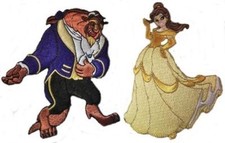 Disney's Beauty and The Beast Set of 2 Embroidered Patches PREMIER QUALITY 