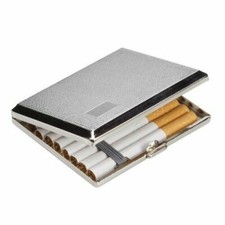 CHROME STAINLESS STEEL CIGARETTE CASE HOLDER BIG CASE SMOKING ACCESSORY UK
