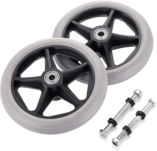 6" Rubber Wheel Replacement for Wheelchair & Rollator - 2 Pack - Picture 8 of 12