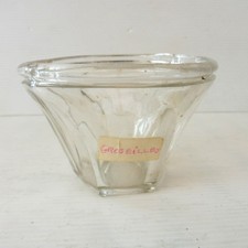 * ANCIEN POT CONFITURE VERRE SOUFFLE CONIQUE A 6 FACETTES 7.5 cm x 11 cm de Ø 1