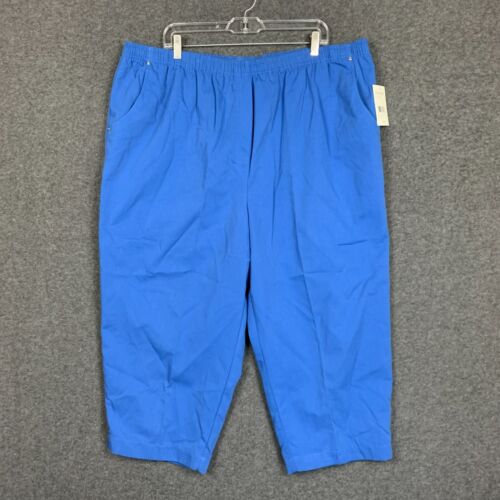 Studio Works Pants 24W NOS Womens Capri Pull On Blue High Rise Stretch 41X23  - Picture 1 of 12