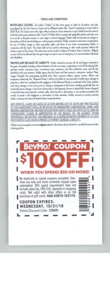 Milwaukee Brewers vs San Francisco Giants 7/28/2018 Ticket - Ryan Vogelsong - Изображение 2 из 2