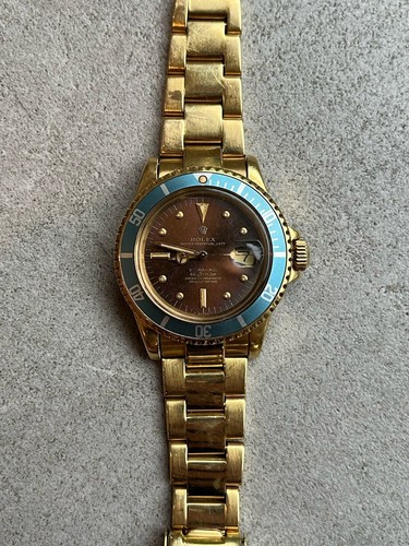 Rolex Submariner 1680 -18K Gold - Tropical Dial - Patina Nipple Dial ref. 1680/8 - Picture 9 of 12
