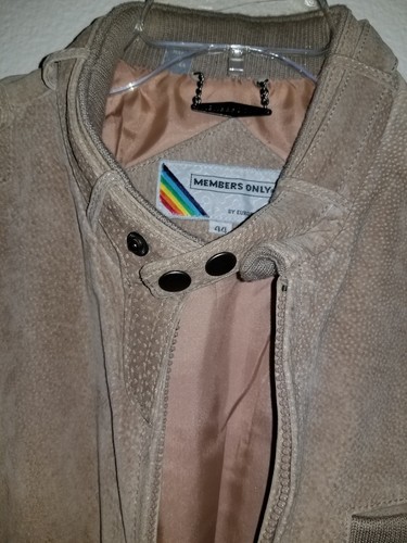 Vintage rare Genuine Leather Suede Members Only Jacket size 44 rainbow tag - Picture 5 of 11