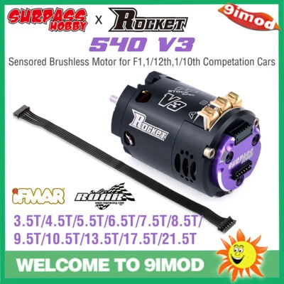 Surpass Hobby Rocket 540 V3 Brushless Motor 5.5T-21.5T for 1/10 1/12 F1 RC Drift