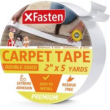 XFasten Rug Gripper Tape Double Sided - 2  x 5 Yds 3-In Core Carpet Tape for ...