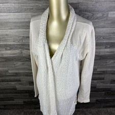 LUCKY BRAND Open Style Long Sleeve Ivory Cardigan Knit Sweater Women's Size L